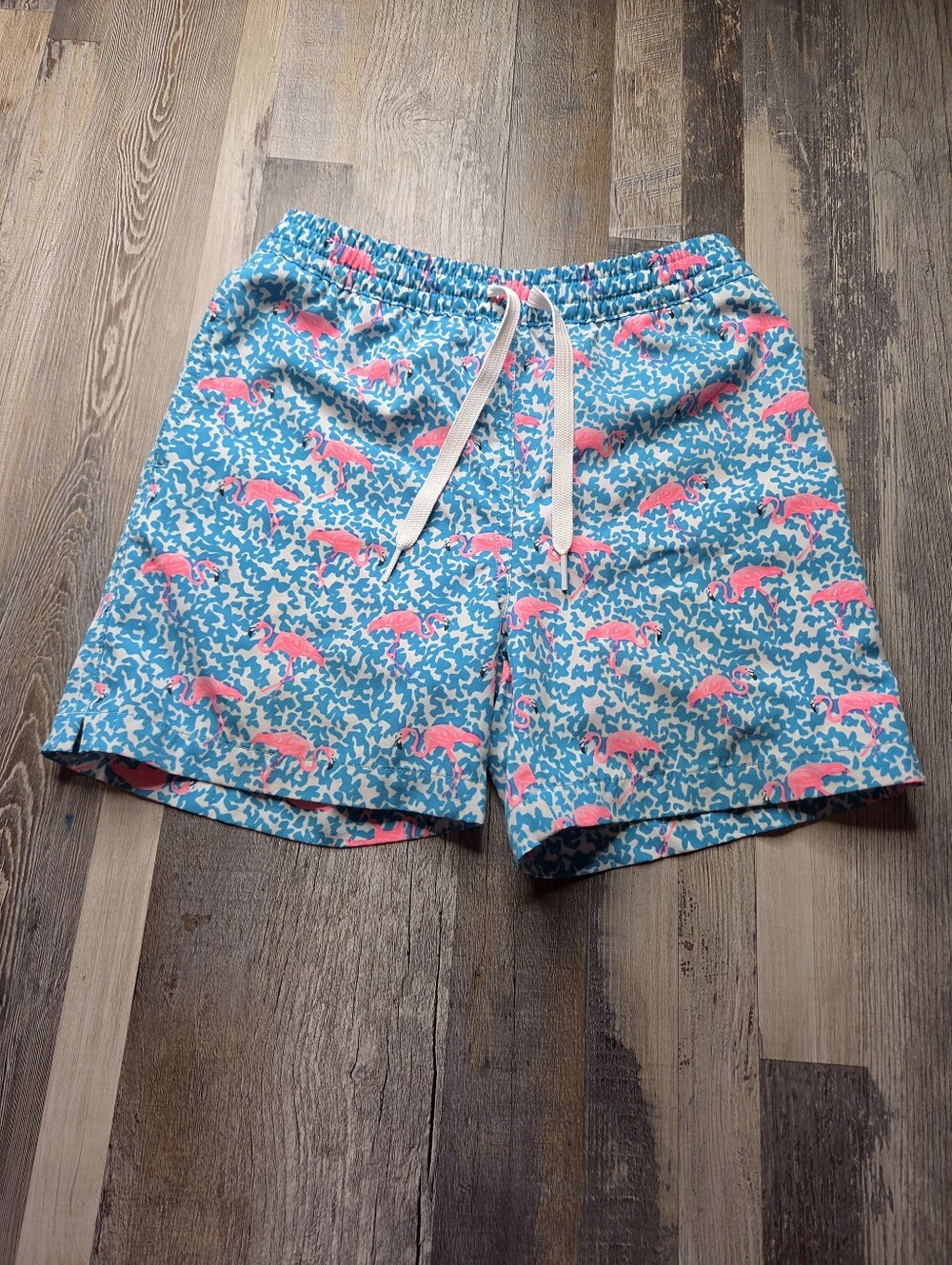 Chubbies Youth Swim Shorts Trunks Lined Small 8/9 Flamingos